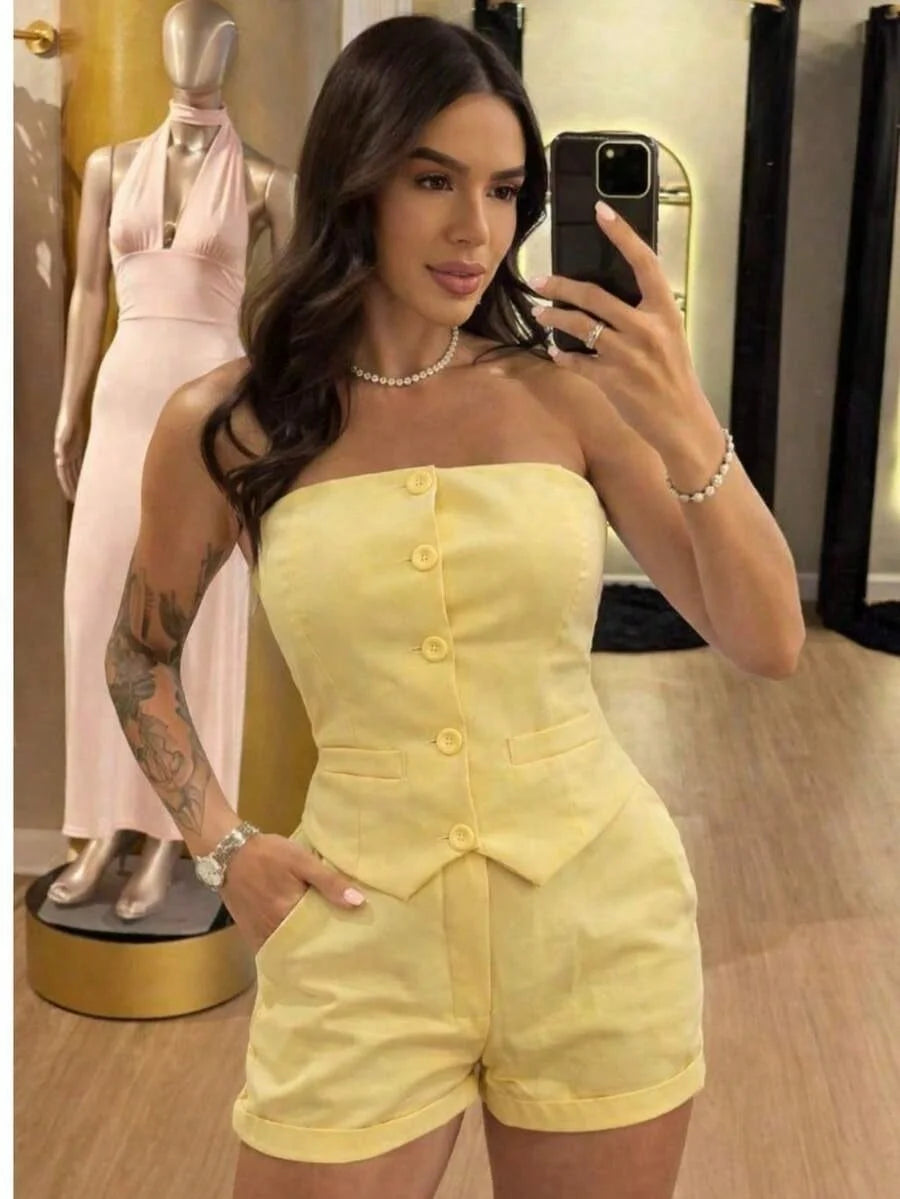 Conjunto Alfaitaria Tomara que caia sofisticaçao Moderna