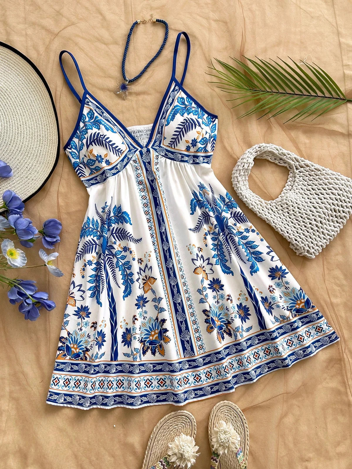 Vestido Camisole com Estampa Floral, Boêmio de Praia e Férias
