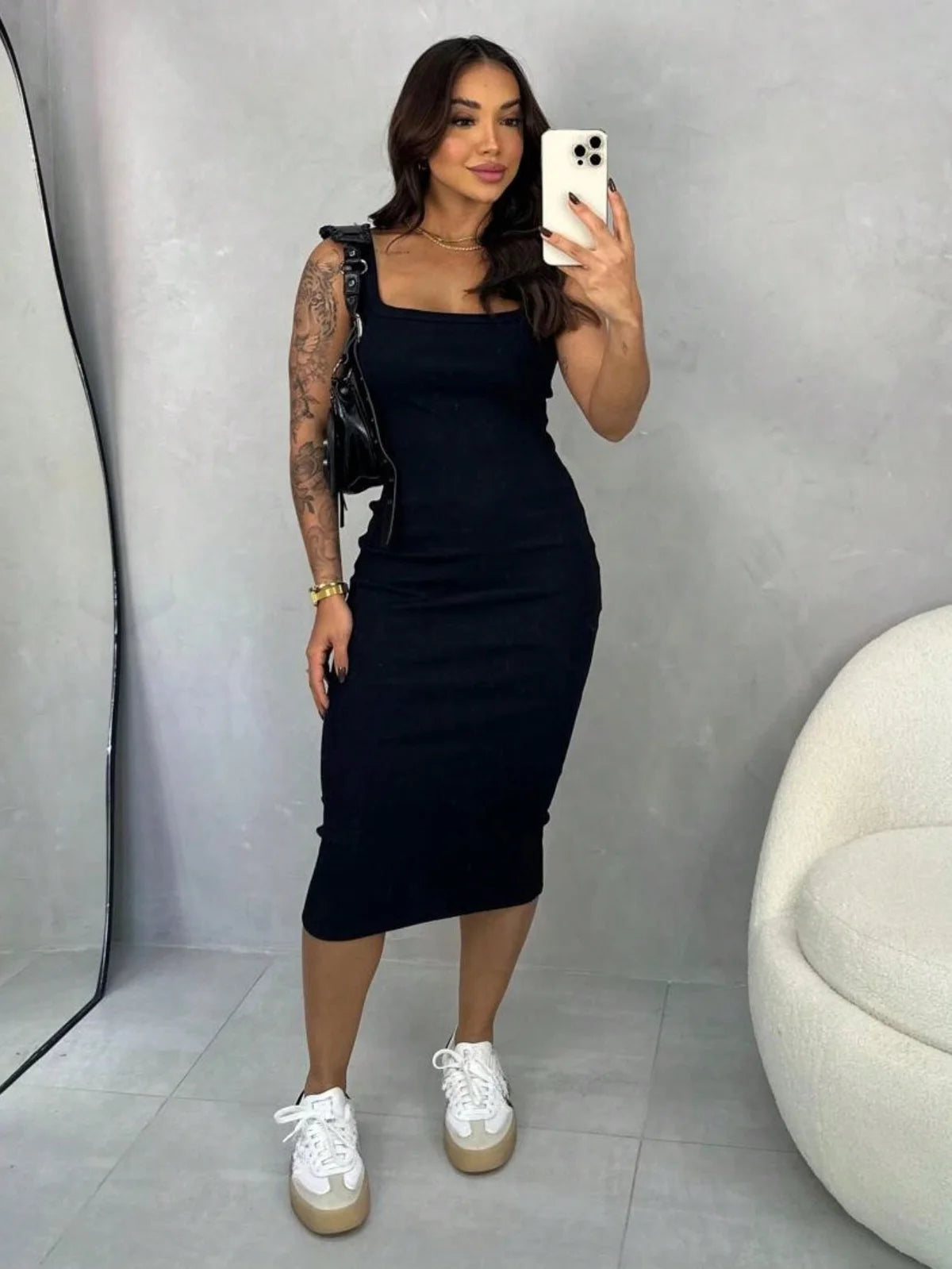 Vestido Regata mídi Ribana premium 100% algodão