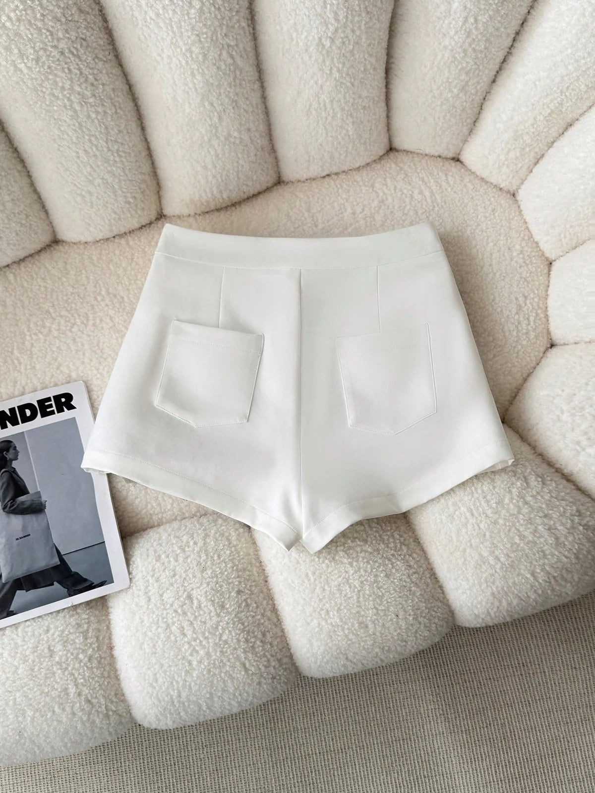 Shorts Casuais de Cor Sólida para Mulheres no