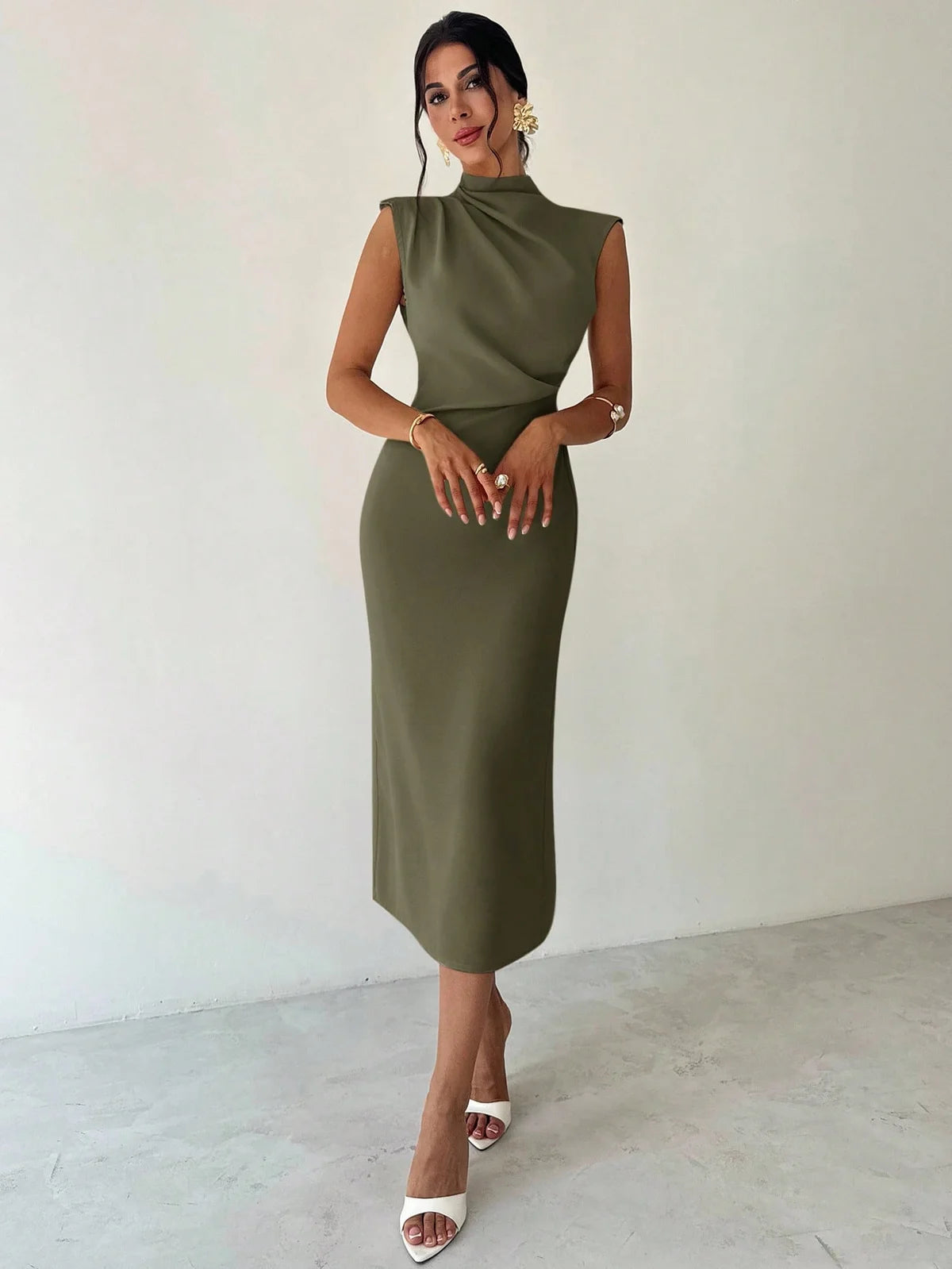 Vestido Longo de e Minimalista para Uso , Diário, Viagem e , com