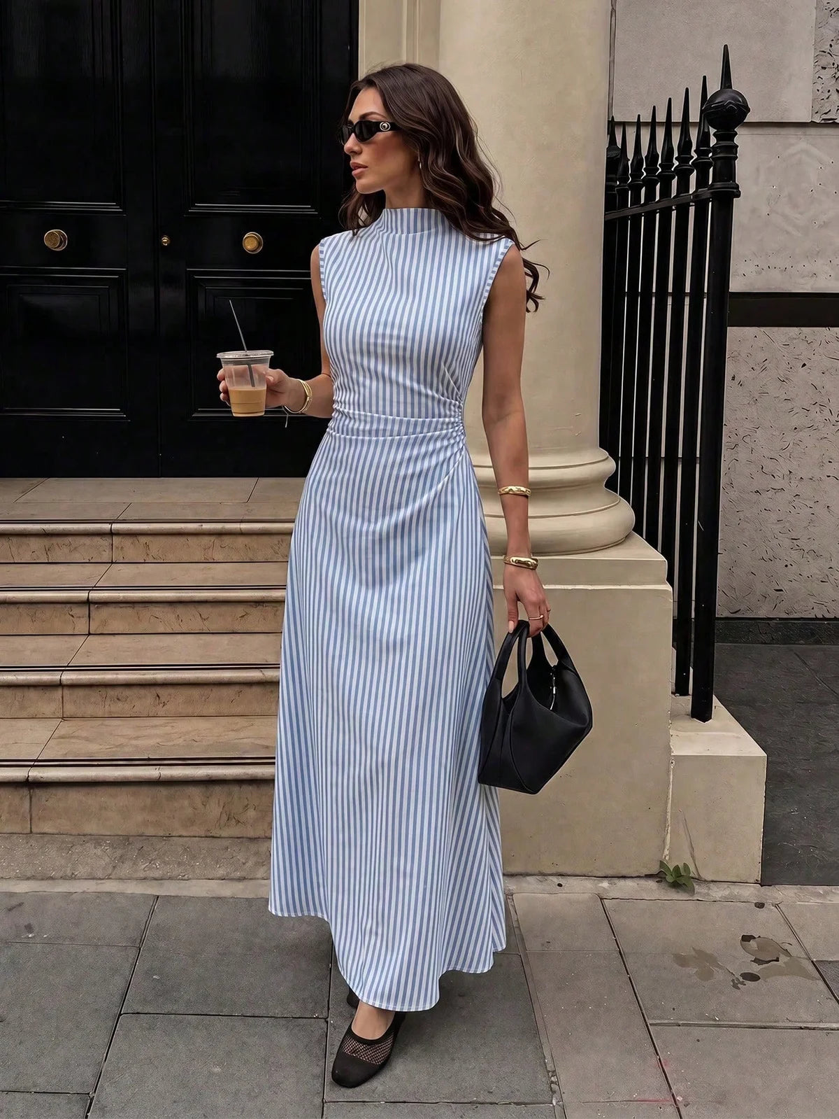 Firerie Vestido Longo Minimalista Romântico para Encontros, Uso