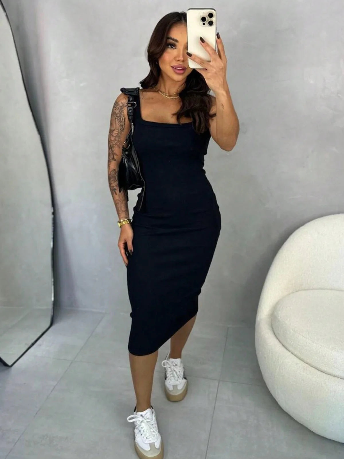 Vestido Regata mídi Ribana premium 100% algodão