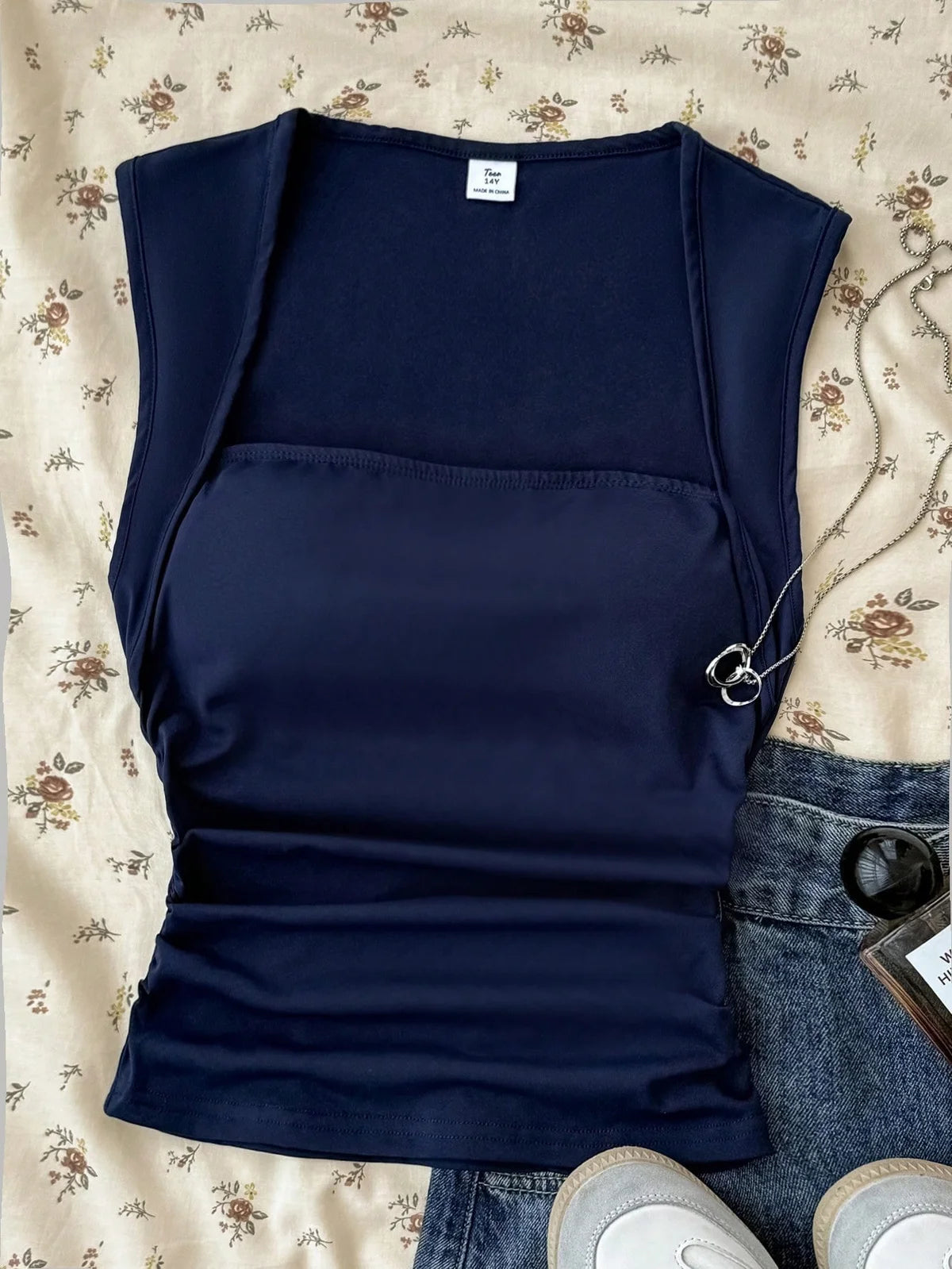 Top Feminino Camisetas para Adolescentes Meninas Regata Lateral