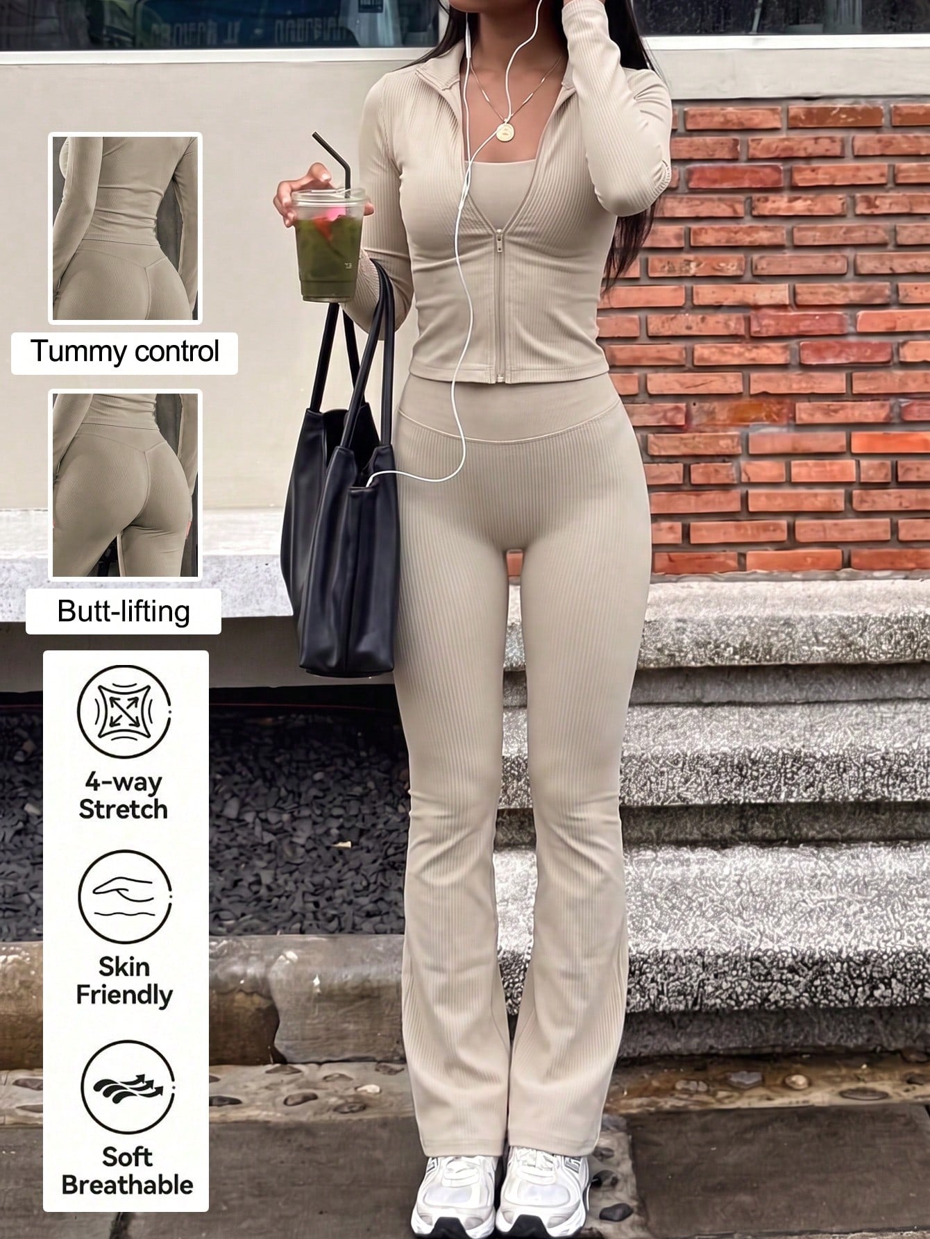 Conjunto 2 Peças Top Coração com Alças de Laço e Calça Super Pantalona
