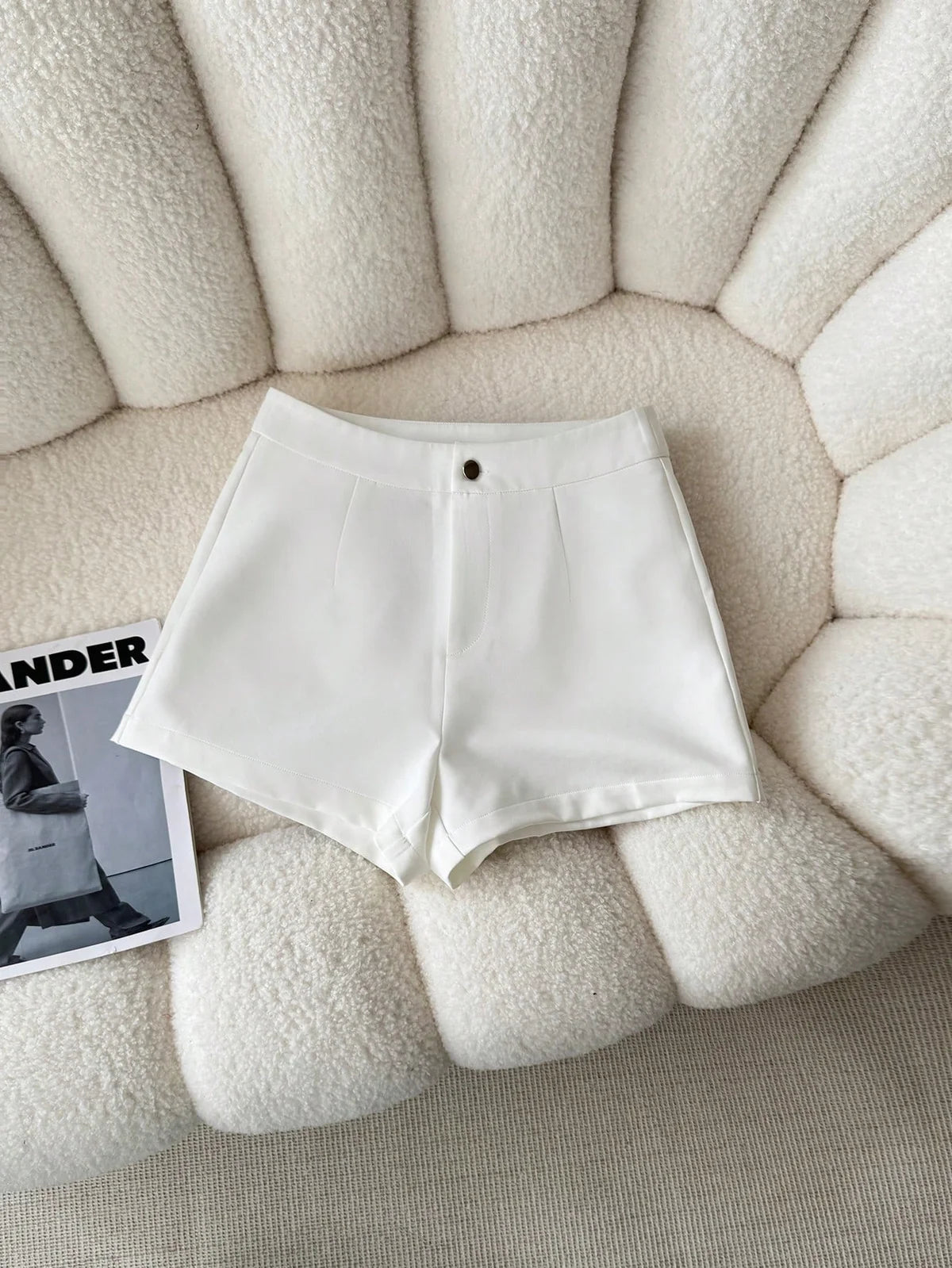 Shorts Casuais de Cor Sólida para Mulheres no