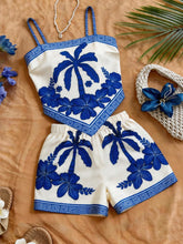 Conjunto de 2 peças com Camiseta Regata Floral Miúda Cáqui e