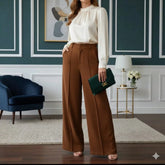 Calça pantalona feminina duna com forro tecido premium