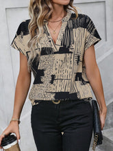 Clasi Camisa Diária Feminina com Estampa Completa, Gola Recorte