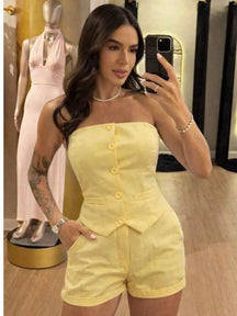Conjunto Alfaitaria Tomara que caia sofisticaçao Moderna