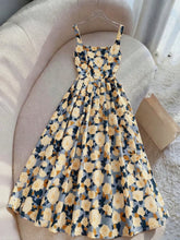 Vestido Longo Slip Romântico Francês com Estampa Floral de
