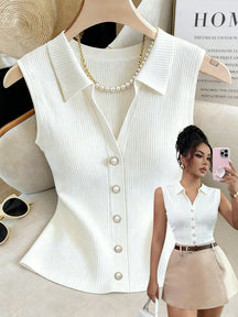 Colete de Alfaiataria Rafferiza Regata Slim Fit de Malha