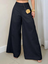 Calça Pantalona de Cambraia Linho Feminina / Zíper Nas Lateral