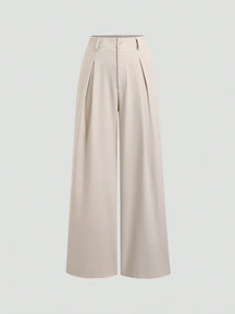 Calça Pantalona Vintage de Pernas Largas com Textura Plissada
