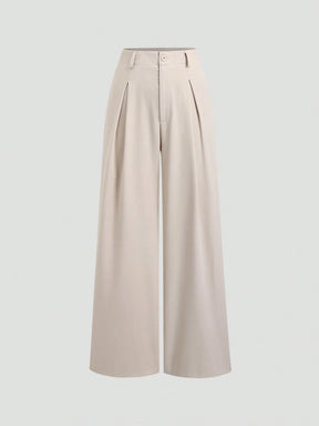 Calça Pantalona Vintage de Pernas Largas com Textura Plissada
