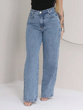 Calça Jeans Wide Leg Feminina Cintura Alta 100% Jeans Pantalona