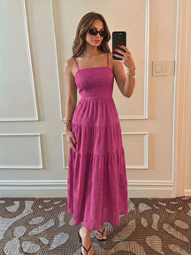 Vestido Sem Mangas Férias Solto e Emagrecedor com Alças Finas