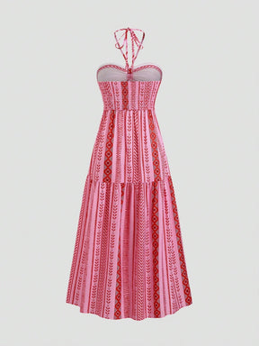 Vestido Feminino Sem Manga para Férias na Praia, Look