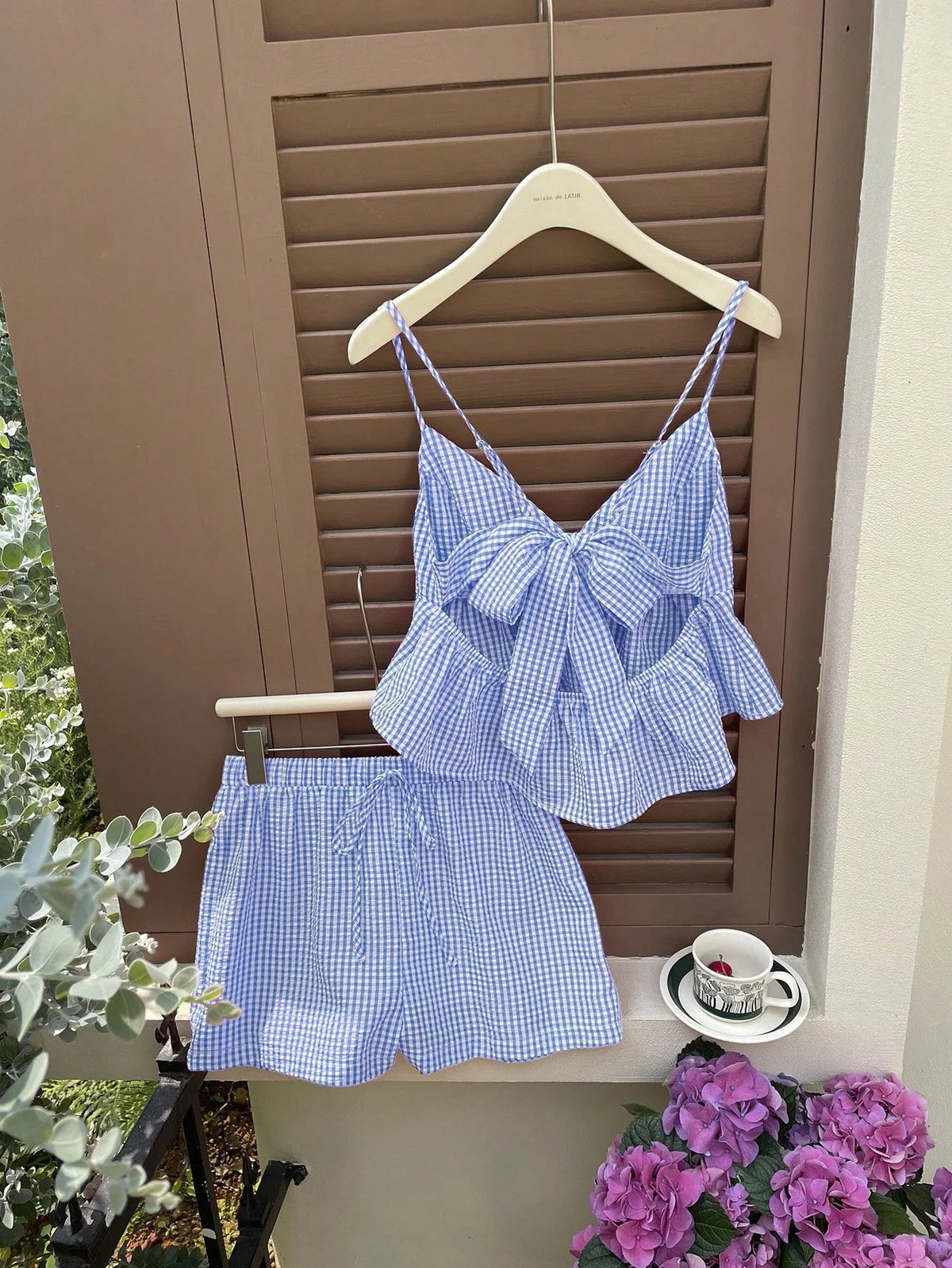 Comfortcana 2 peças/Conjunto Conjunto de Top Tipo Camiseta e