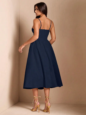 BAE Vestido Longo com Mangas Bufantes para Mulheres, Adequado