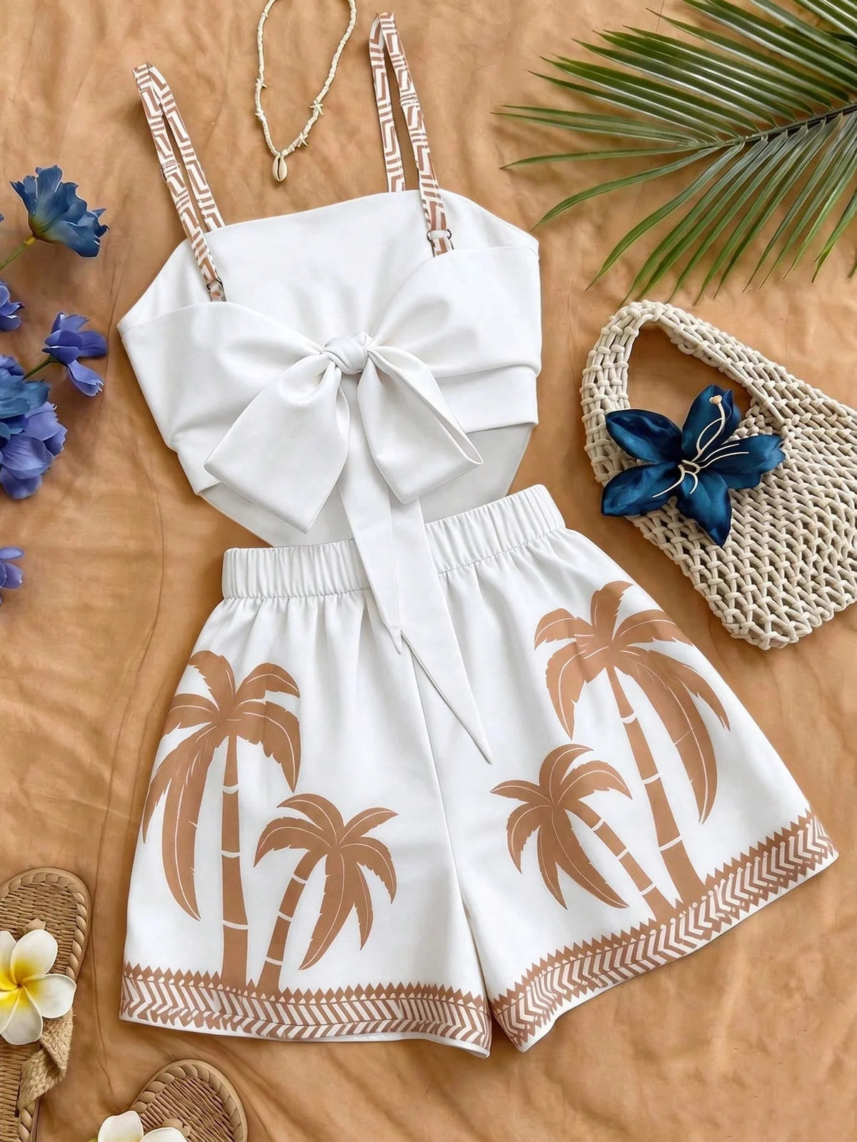 Conjunto de 2 Peças Feminino para Férias / , Top Regata com