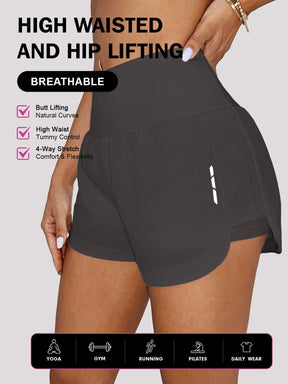 Shorts Femininos de Cintura Elástica com Bolso, Soltos e