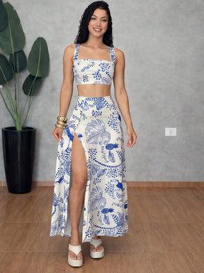 Conjunto Feminino Estampa Tucano Tropical – Cropped e