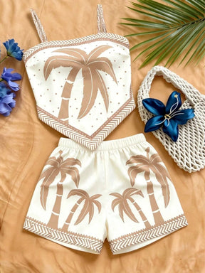 Conjunto de 2 Peças Feminino para Férias / , Top Regata com