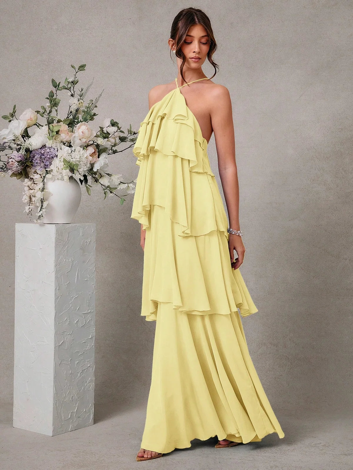 L'Amorae Vestido e Romântico de Convidado de Casamento Longo
