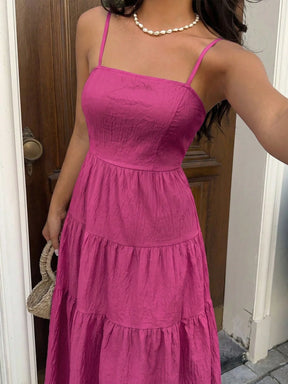 Vestido Sem Mangas Férias Solto e Emagrecedor com Alças Finas