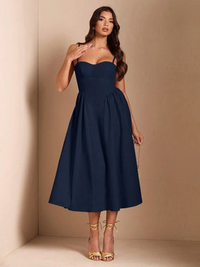 BAE Vestido Longo com Mangas Bufantes para Mulheres, Adequado