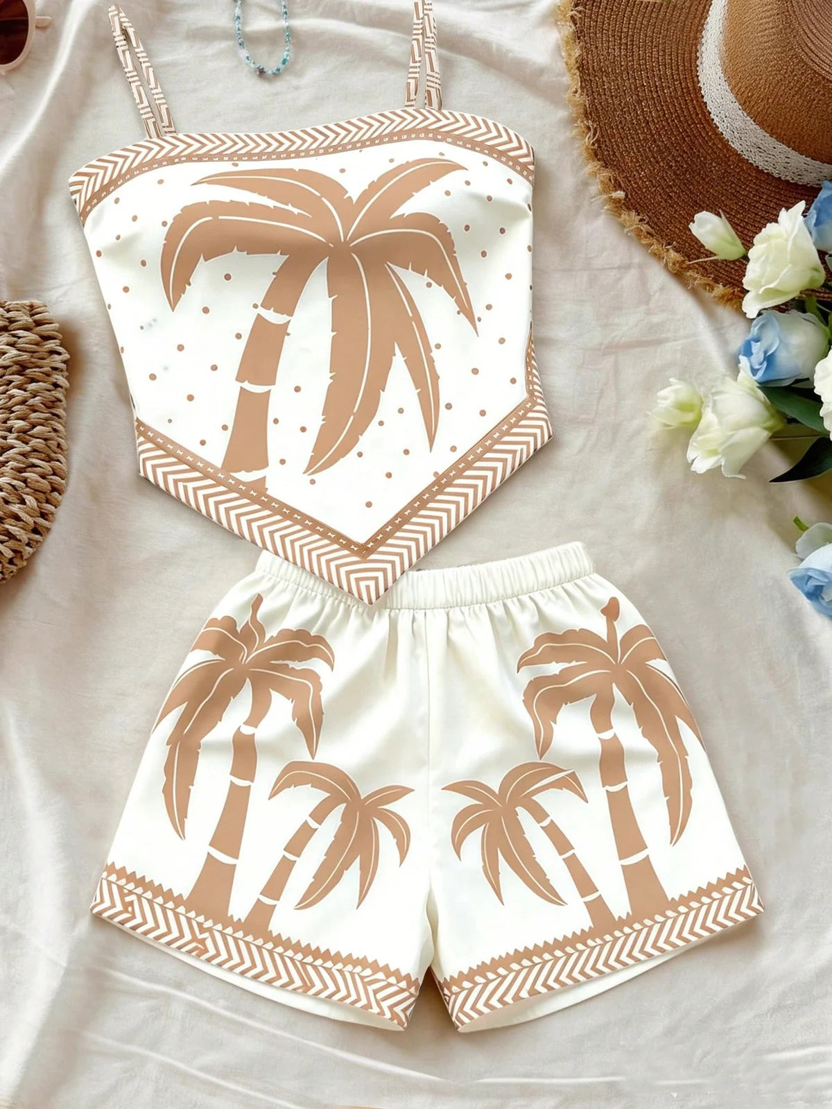 Conjunto de 2 Peças Feminino para Férias / , Top Regata com