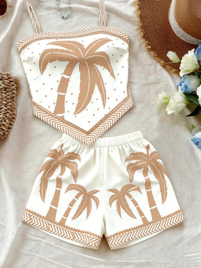 Conjunto de 2 Peças Feminino para Férias / , Top Regata com