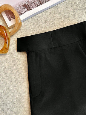 Shorts Casuais Femininos Simples de Cor Sólida com Bolso