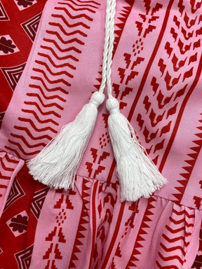 Sweetra Petite Vestido Romântico Sem Mangas com Estampa de Trigo