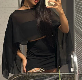Blusa Manga Morcego Solta com Decote Canoa