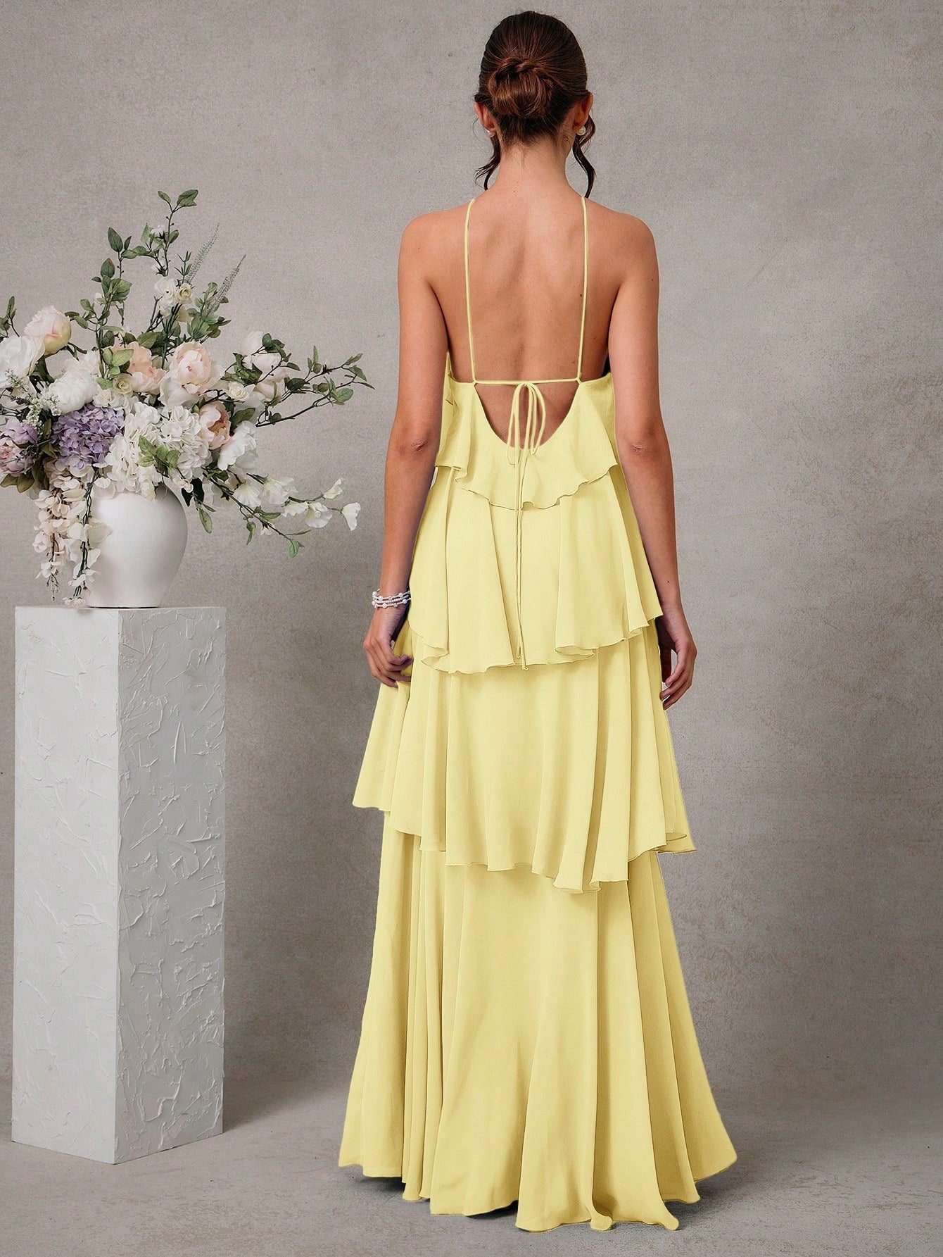 Vestido Sexy Costas Nuas com Tiras Cruzadas Criss-Cross
