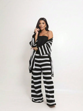 Conjunto Camisa Manga Longa e Calça Reta Colorblock
