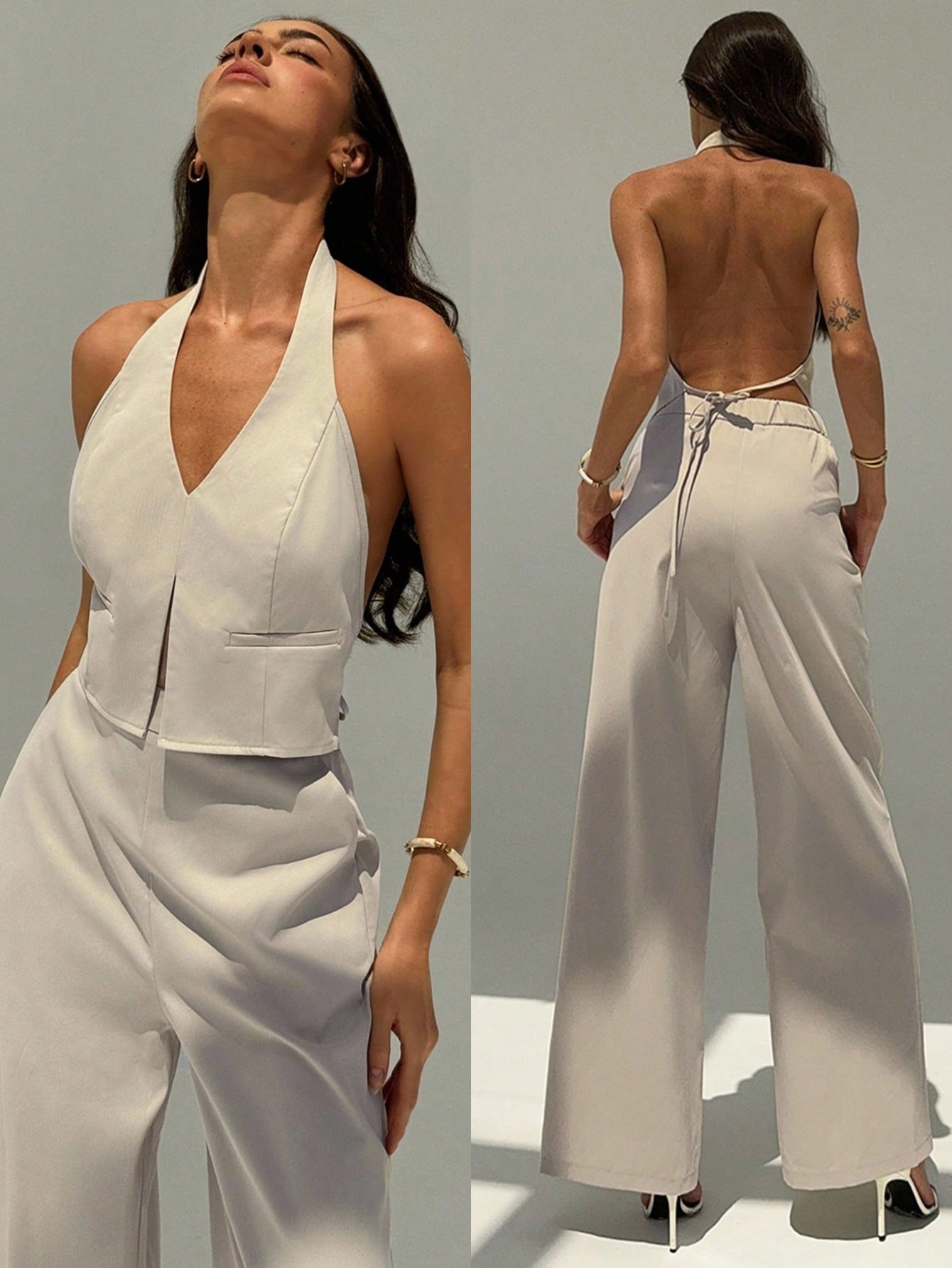 Conjunto Camisa Manga Longa e Calça Reta Colorblock