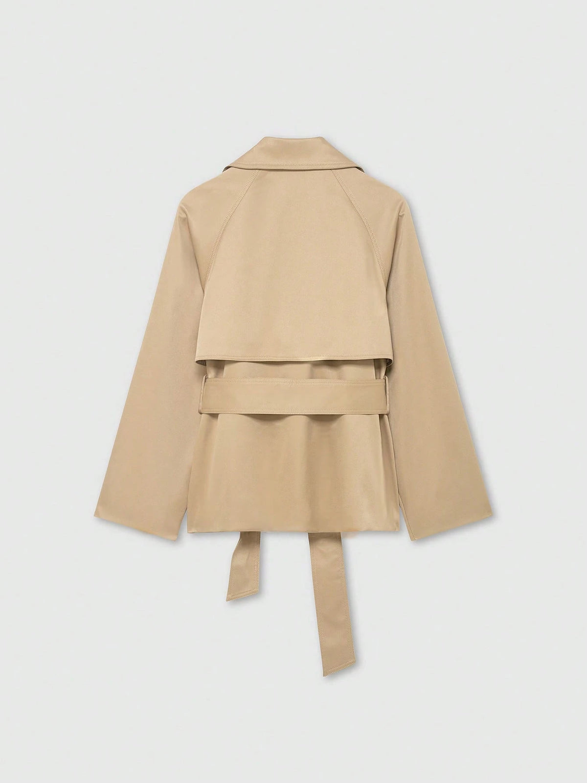 Trench Coat Curto Old Money com Amarração Frontal