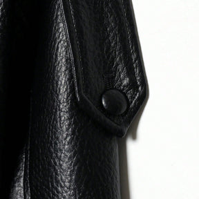 Jaqueta Bomber Couro Sintético Minimalista com Gola Alta