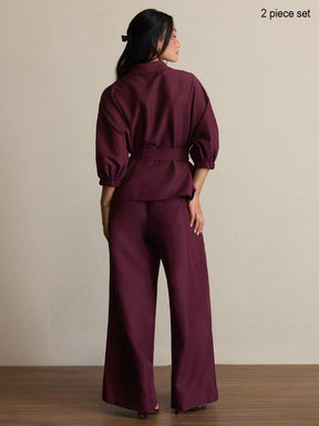 Conjunto Camisa Manga Longa e Calça Reta Colorblock