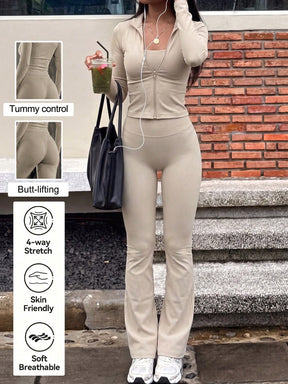 Conjunto 2 Peças Top Coração com Alças de Laço e Calça Super Pantalona