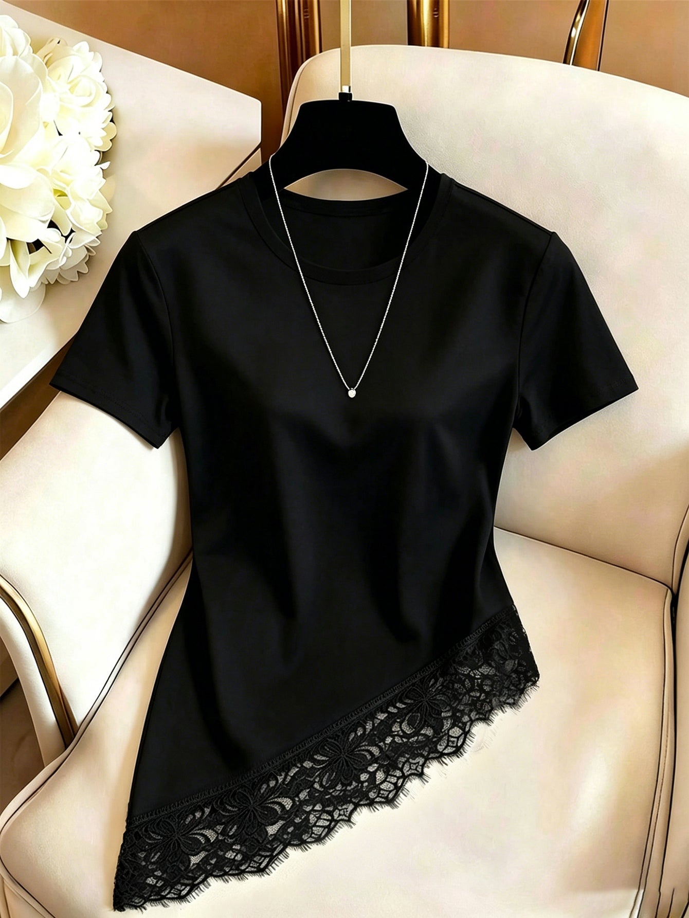 Blusa Cropped Frente Única Assimétrica em Camadas Boho Chic