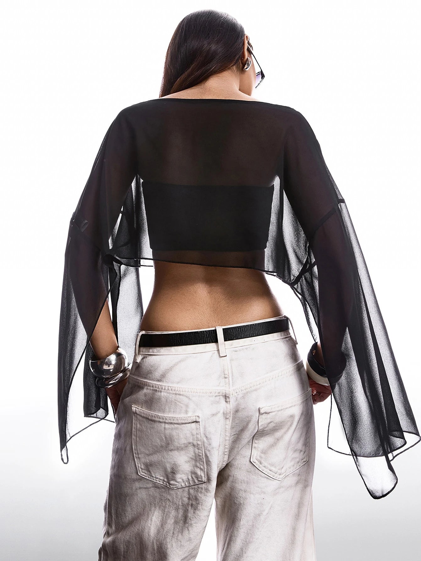Blusa Manga Morcego Solta com Decote Canoa